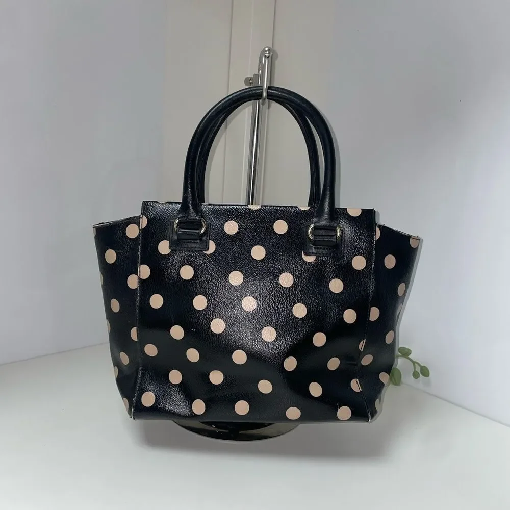 Kate Spade Black and Tan Polka Dot Satchel